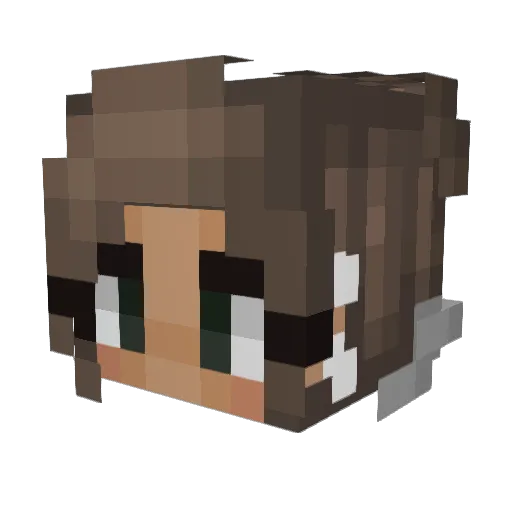 Carrieee Minecraft avatar head, 3D render