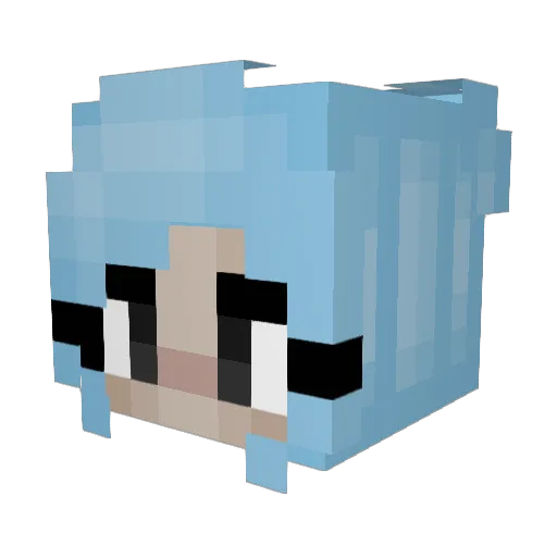Carrlit Minecraft avatar head, 3D render