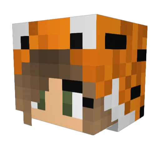 CarrolG Minecraft avatar head, 3D render