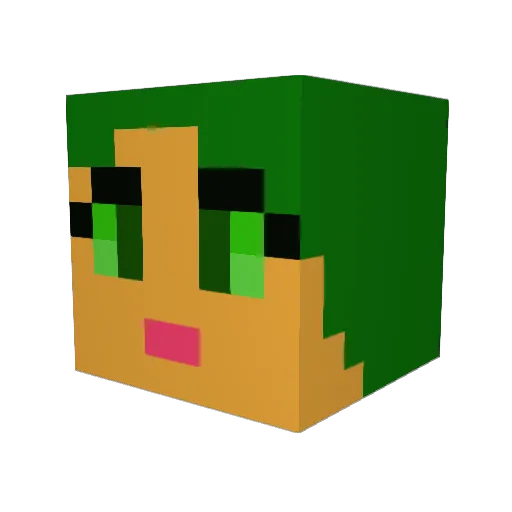 Carrot Minecraft avatar head, 3D render