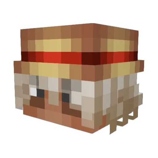 CarrotKerit Minecraft avatar head, 3D render
