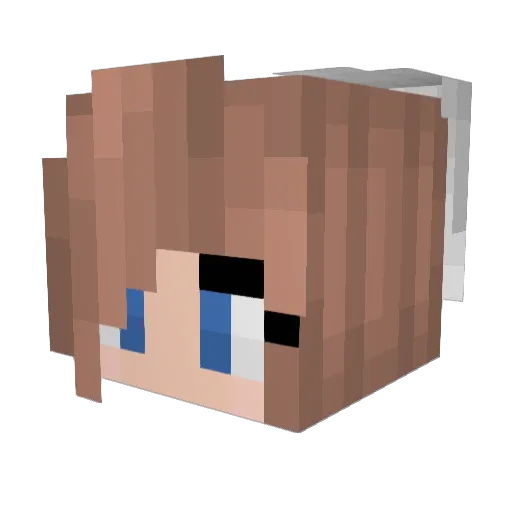 CarrotLady Minecraft avatar head, 3D render