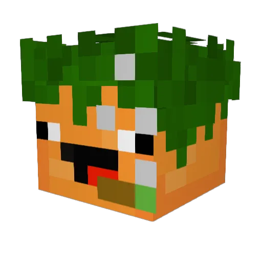 CarrotTopHat Minecraft avatar head, 3D render