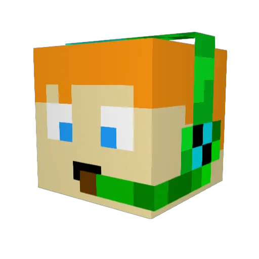 Carrottop_1 Minecraft avatar head, 3D render