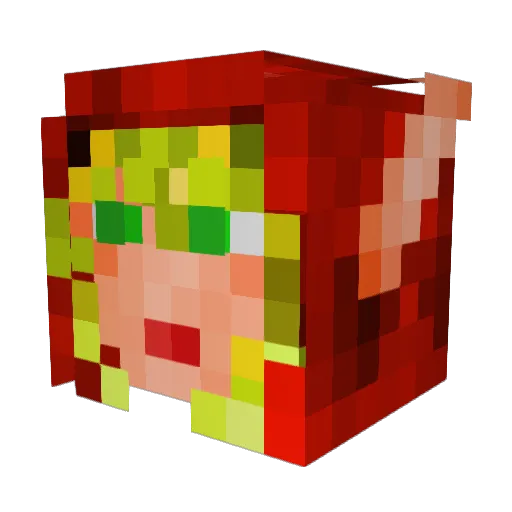 Carrrrry Minecraft avatar head, 3D render
