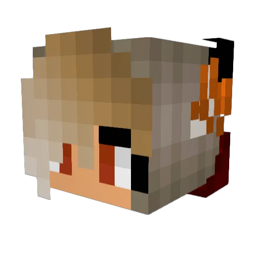 Carsoner Minecraft avatar head, 3D render