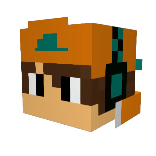 CarstelTV Minecraft avatar head, 3D render