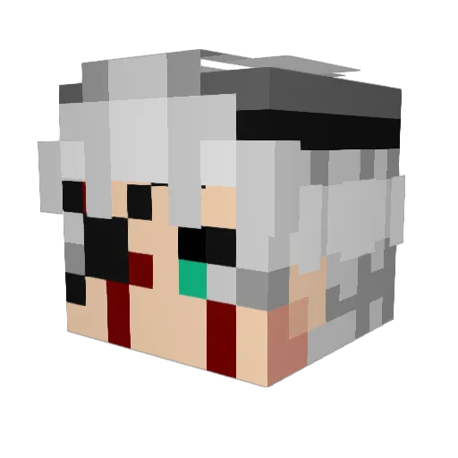 Carsules Minecraft avatar head, 3D render