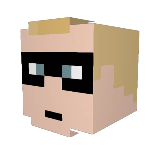 Carswag Minecraft avatar head, 3D render