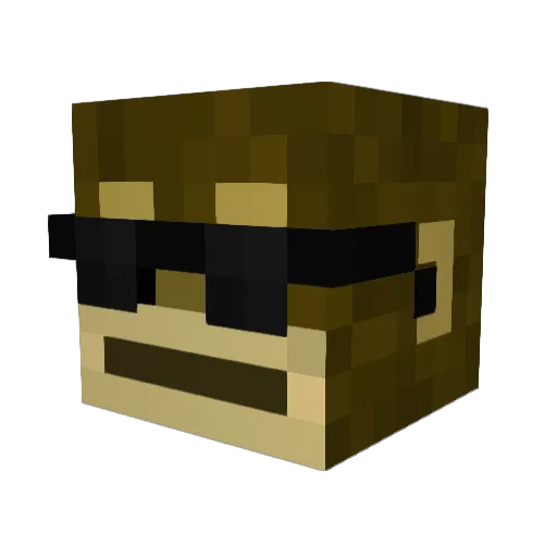 CartelMonke Minecraft avatar head, 3D render