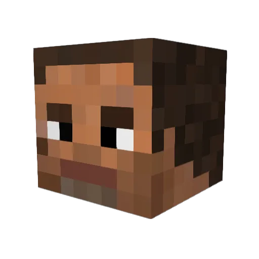 Cartell Minecraft avatar head, 3D render