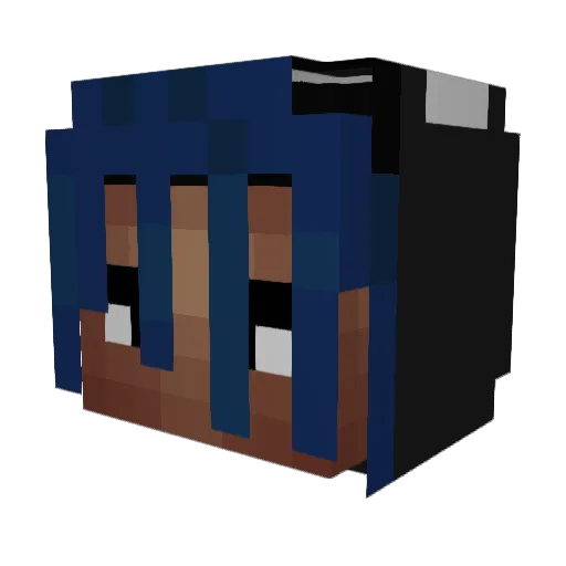CartiBlue Minecraft avatar head, 3D render