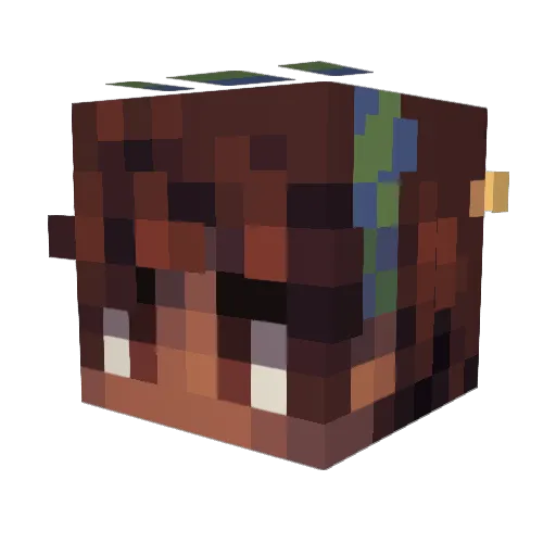 Cartil Minecraft avatar head, 3D render