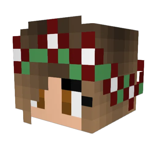 Carto Minecraft avatar head, 3D render
