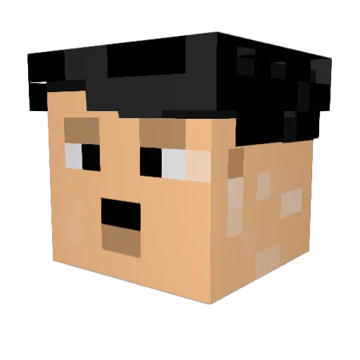 CartoGaming Minecraft avatar head, 3D render