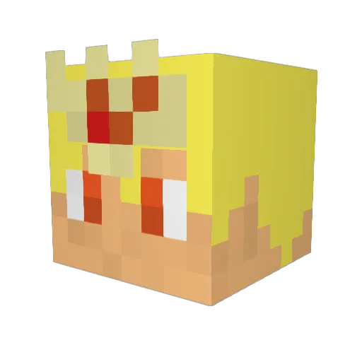 Cartolas Minecraft avatar head, 3D render