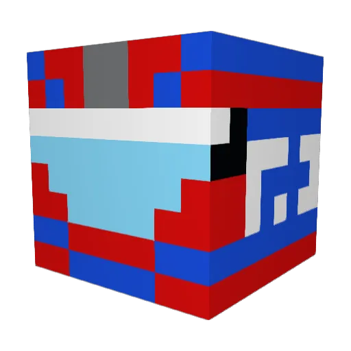 Cartoon004 Minecraft avatar head, 3D render