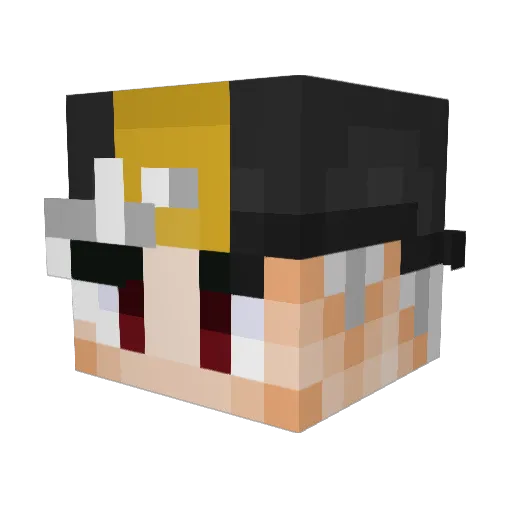 CartoonPhysics Minecraft avatar head, 3D render