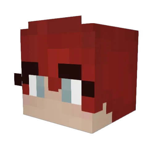 Cartte Minecraft avatar head, 3D render