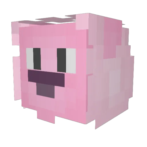 Cartuja Minecraft avatar head, 3D render