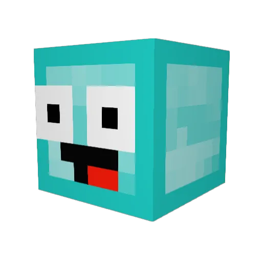 Caru Minecraft avatar head, 3D render