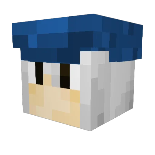 Caruniom Minecraft avatar head, 3D render