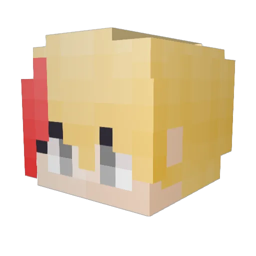 Caruo_ Minecraft avatar head, 3D render