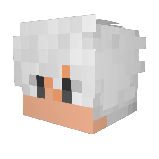 Carvas_ Minecraft avatar head, 3D render