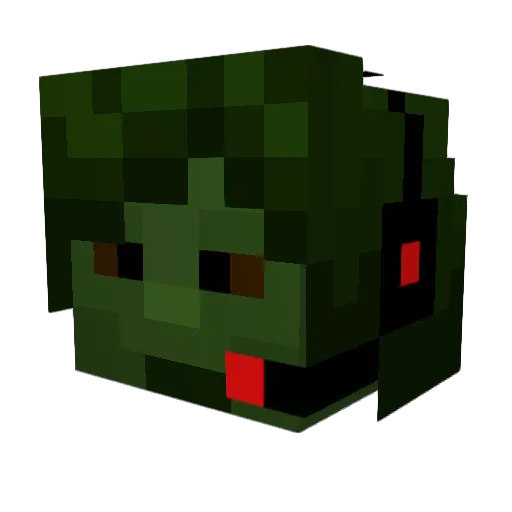Carzefish Minecraft avatar head, 3D render