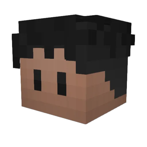 Carziin Minecraft avatar head, 3D render