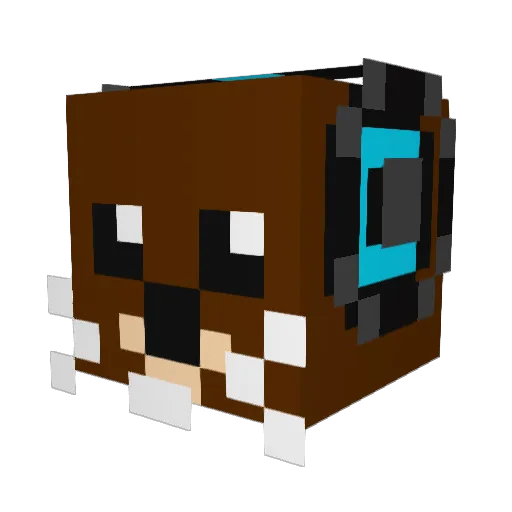 Casbix Minecraft avatar head, 3D render
