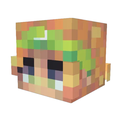 Casegami Minecraft avatar head, 3D render