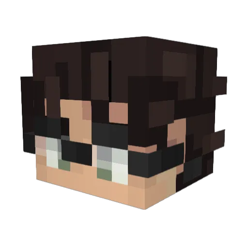 Casfeld Minecraft avatar head, 3D render