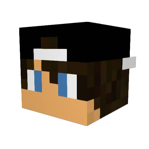 CashHot Minecraft avatar head, 3D render
