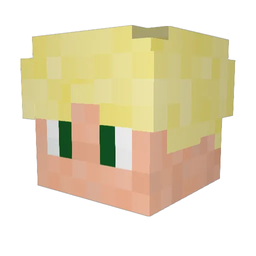 Cashalot Minecraft avatar head, 3D render