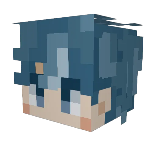 Cashcakes Minecraft avatar head, 3D render