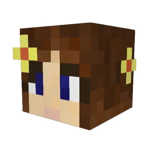Cashelmara Minecraft avatar head, 3D render