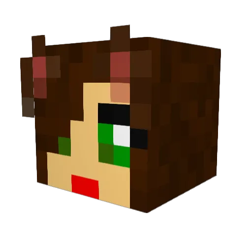 Casiopeia Minecraft avatar head, 3D render