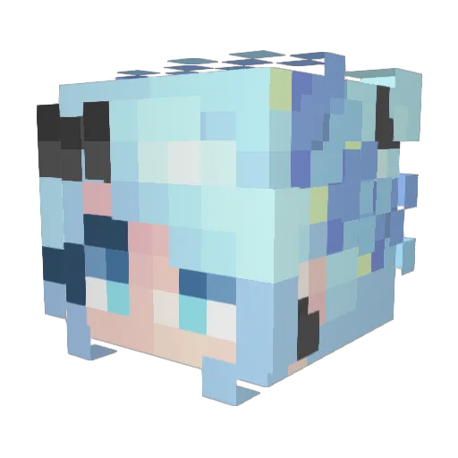 Caspara Minecraft avatar head, 3D render