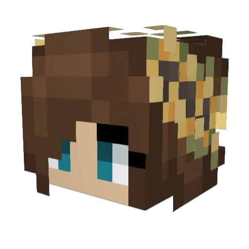 CasperBaby Minecraft avatar head, 3D render