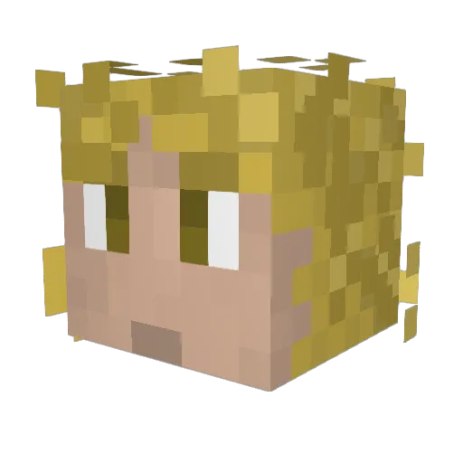 Caspersonn Minecraft avatar head, 3D render