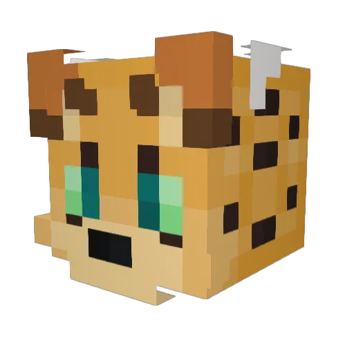 Caspier Minecraft avatar head, 3D render