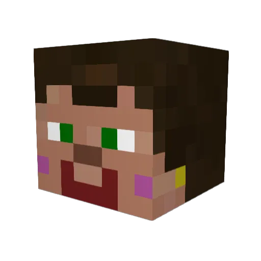 CassandraE Minecraft avatar head, 3D render