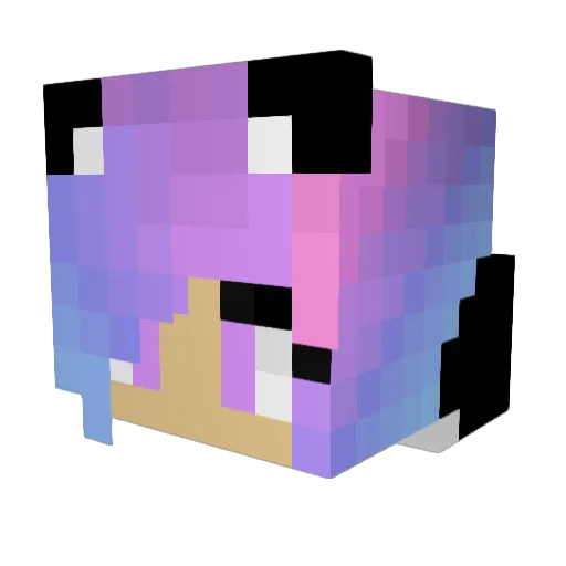 Cassi101 Minecraft avatar head, 3D render