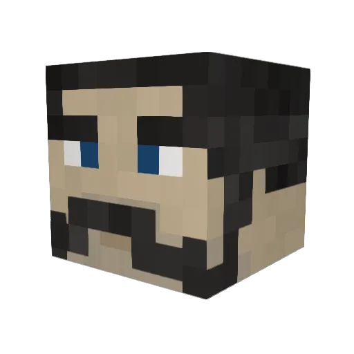 CassiCow Minecraft avatar head, 3D render