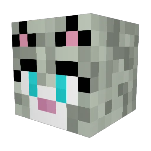 CassieCat6 Minecraft avatar head, 3D render