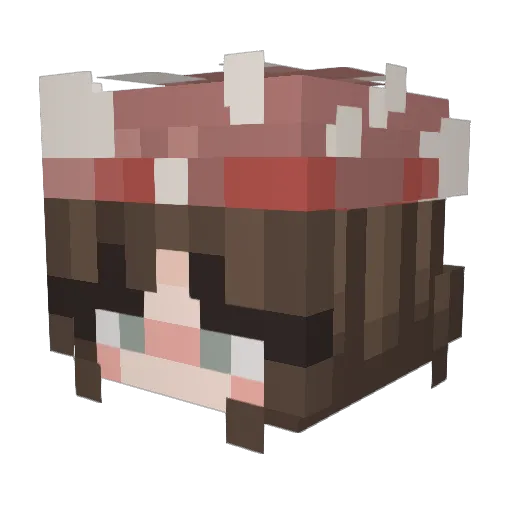 Cassiecraft08 Minecraft avatar head, 3D render