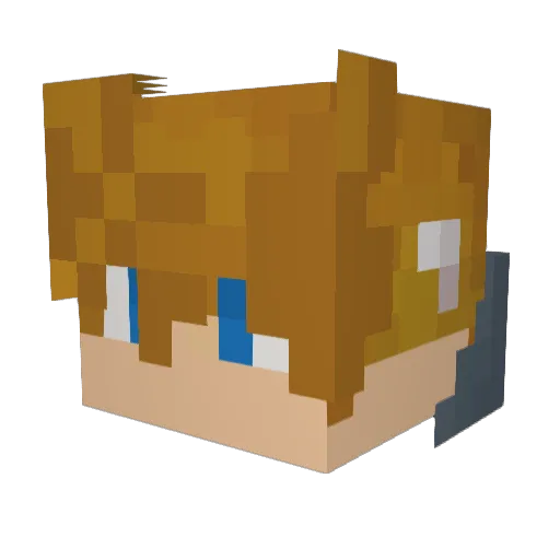 Cassinq Minecraft avatar head, 3D render