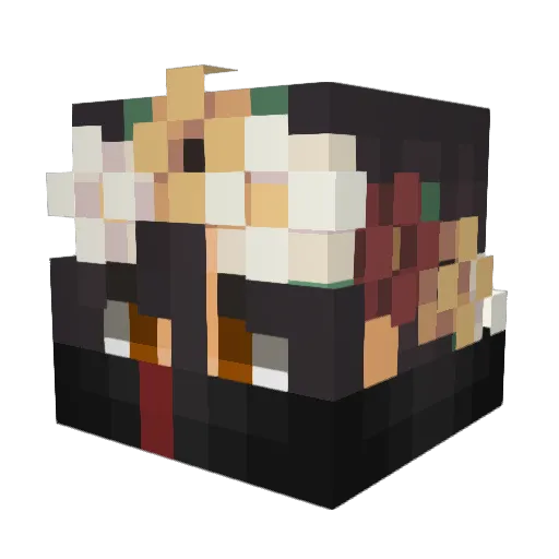 Cassiz Minecraft avatar head, 3D render