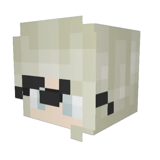 Cassseiopeia Minecraft avatar head, 3D render